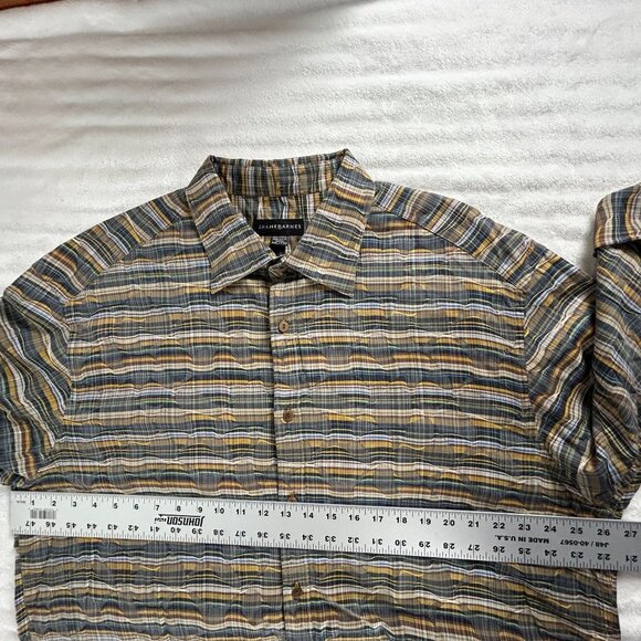 Vintage Jhane Barnes Mens Textured Plaid Button Up Shirt XXL Long Sleeve Multi - Picture 6 of 7